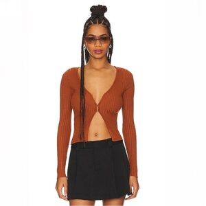 REVOLVE superdown Sierra Knit Top in Brick Brown Size S